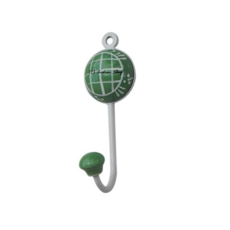 Pea Green Check Wall Hooks