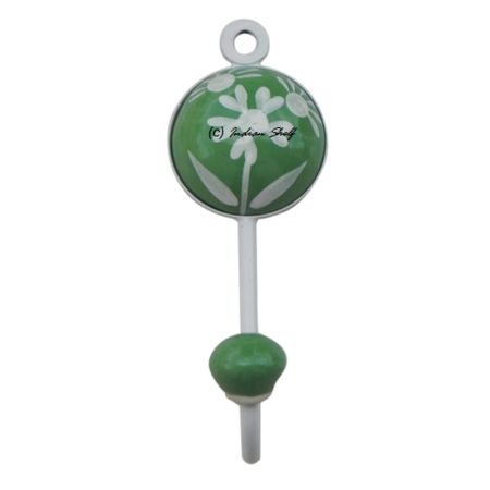 Green Flower Decorative Wall Hooks