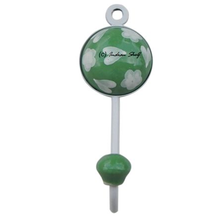 Pea Green Heart Decorative Wall Hooks