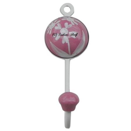 Pink Flower Decorative Wall Hooks