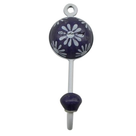 Purple Floral Decorative Wall Hooks
