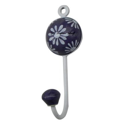 Purple Floral Decorative Wall Hooks