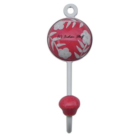 Red Flower Leaf Decorative Wall Hooks