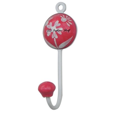 Red Flower Decorative Wall Hooks