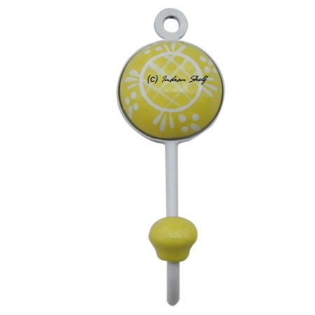 Yellow Check Decorative Wall Hooks