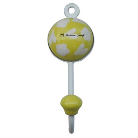 Yellow Heart Decorative Wall Hooks