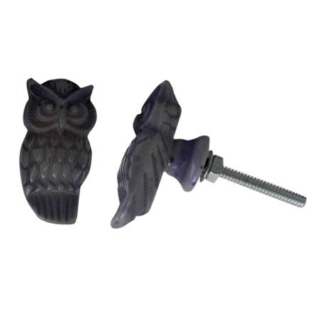 Grey Small Owl Knob