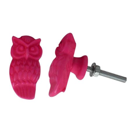 Pink Small Owl Knob