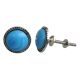 Sky Blue Glass Metal Knobs