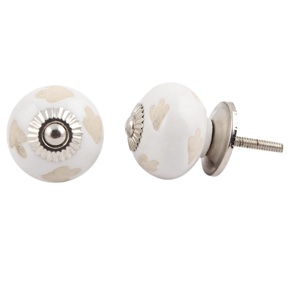White Etched Ceramic Knob-23