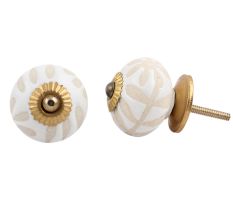 White Etched Ceramic Knob-25