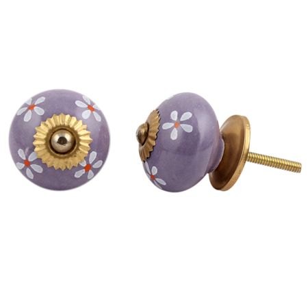 Purple Flower Knob
