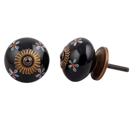 Black Flower Knob