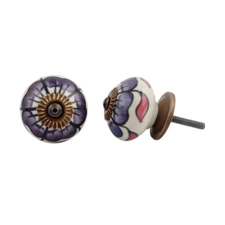 Purple Flower Knob