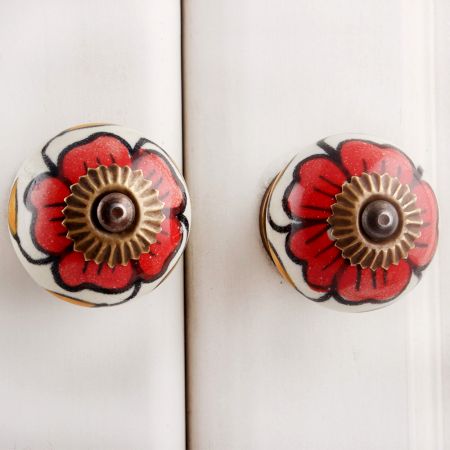 Red Flower Knob