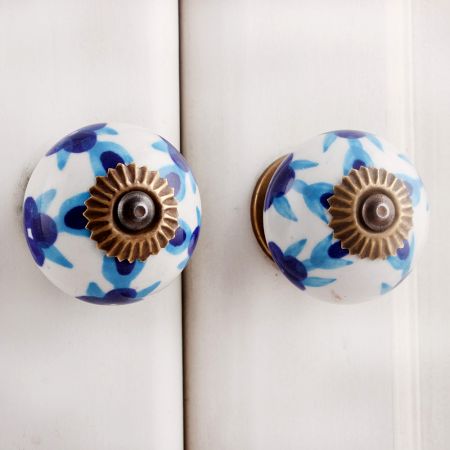Blue Flower Knob