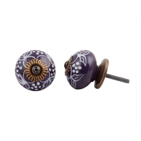 Dark Purple Flower Knob