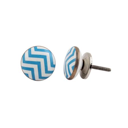 Turquoise Wave Flat Knob