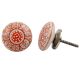 Orange Floral Flat Knob
