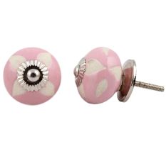 Pink Etched Ceramic Knob-34
