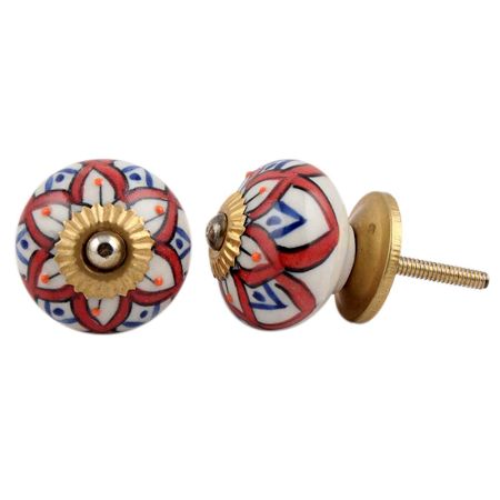 Mixed Floral Ceramic Cabinet Knob