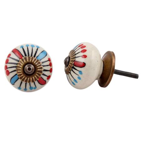 Blue And Red Ceramic Cabinet Knob Online