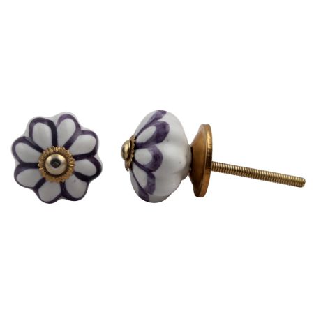Purple Sunflower Medium Knob