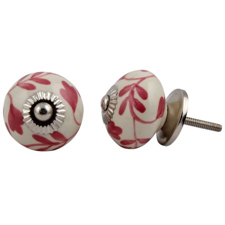 Dark Pink Flower Knob