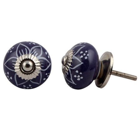 Purple Floral Knob