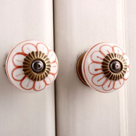 Brown Flower Dresser Knob