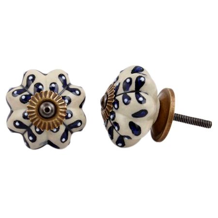 Blue Flower Drawer Knob