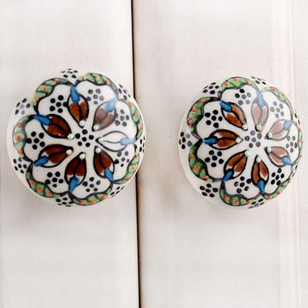 Mixed Floral Flat Knob