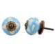 Turquoise Etched Ceramic Knob-33