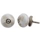 White Etched Ceramic Knob 51