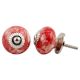 Red Marble Round Drawer Knob