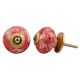 Red Marble Round Drawer Knob