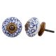 Navy Blue Floral Drawer Knob