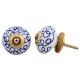 Navy Blue Floral Drawer Knob