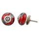 Red Leaf Floral Ceramic Knob