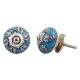 Turquoise Leaf Floral Ceramic Knob