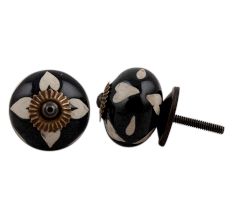 Black Etched Ceramic Knob 40
