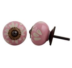 Pink Etched Ceramic Knob 43