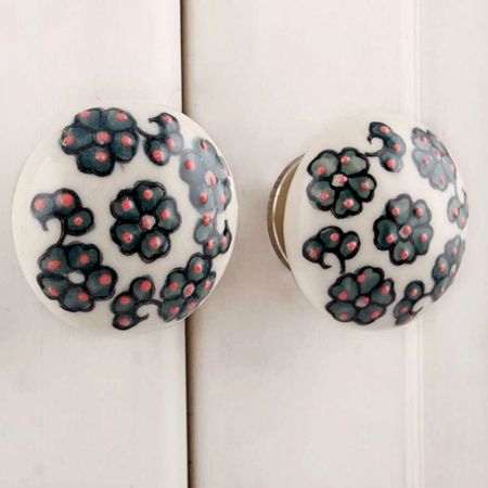 Forest Green Tiny Flower Knob