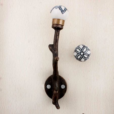 Black Floral Tree Hooks-EHG-52