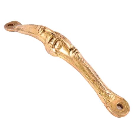 Tribal Face Golden Brass Door Handle