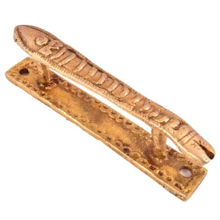 Brass Fish Door Handle In Golden Polish
