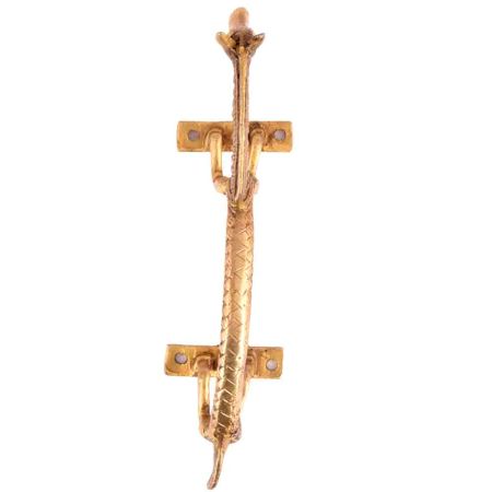 Brass Horse Figurine Door Handle In Gold Polish