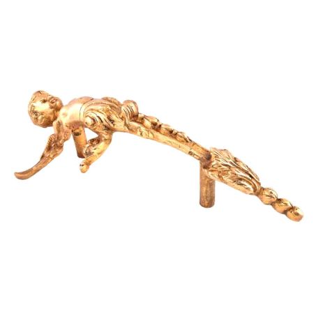 Angel Boy  Figurine  Door Handler In Gold Brass