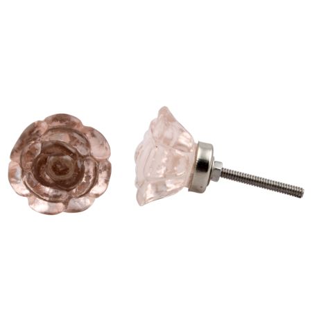 Light Pink Rose Dresser Knob