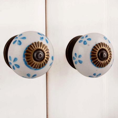 Turquoise Small Flower Knob